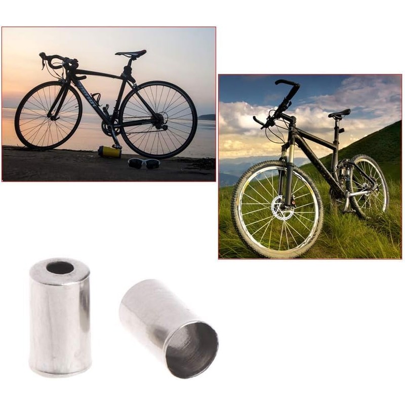 100PCS Bike Cable End Caps - Cable Crimps - Metal