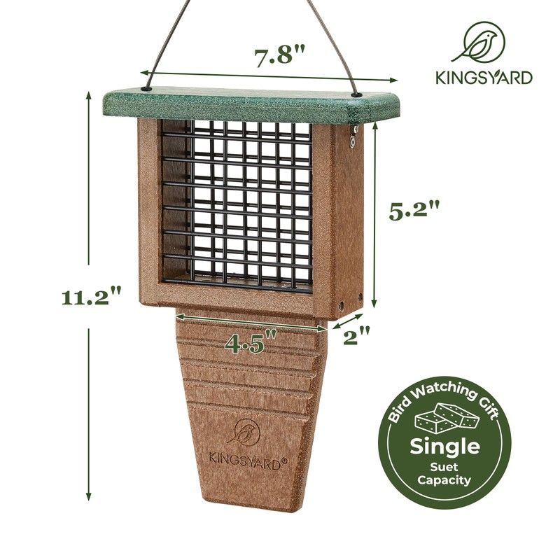 Kingsyard Recycled Plastic Suet Feeder, Tail Prop Suet Feeder for