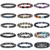 KALVICA 15 Pcs Bead Bracelet for Men Women Natural Stone