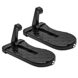 2 PCS Escalones para Puerta de Coche, Borde de Goma No Daña Pintura, Pedal con Función de Martillo de Seguridad. Soporte Plegable para Puerta de Coche, Adapta para Mayoría de Los Coches (Negro)