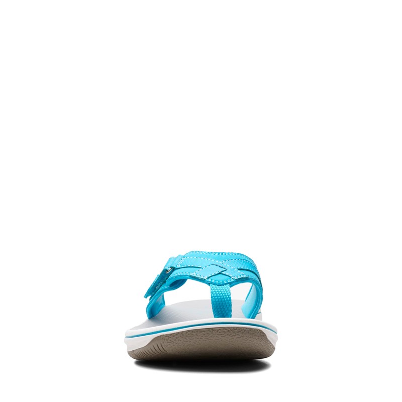 Clarks Clarks Women's Breeze Sea Flip-Flop, Aqua Synthetic, 6