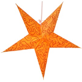 GURU SHOP Foldable Advent Luminous Paper Star, Christmas Star 40 cm - Mercury Small Orange, Paper Stars 40 cm