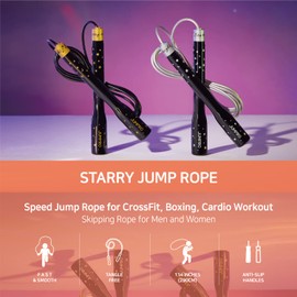 Skipping Rope for Men and Women - Speed Exercise Jump Rope for Fitness Training Workout for All Ages and Gender - Lightweight and Adjustable Cable, Great for Cardio, Boxing, CrossFit, Made in