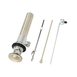 Purelux Bathroom Faucet Vanity Sink Metal Pop-Up Drain Stopper Assembly with Lift Rod and Overflow, Brushed Nickel Finish