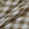 NSNLGSGC Queen Gingham Grid Duvet Cover Set Tan- Washed Microfiber