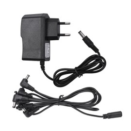 Guitar Effect Pedal Power Supply Adapter with 6 Ways Daisy Chain Cable Power Line Right Angle
