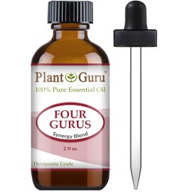 Four Gurus Blend Essential Oil 2 oz 100% Pure Natural Therapeutic Grade Blended with Clove, Cinnamon, Lemon, Rosemary, Eucalyptus for Aromatherapy Diffuser and Immune Support