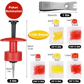 Annyswit 1120 Pieces/5 Sizes Micro Bait Rings with 2 Pieces Pellet Bait Bander & Fishing Line Cutter Bait Clip Carp Fishing Accessories for Quick Fixation of Pellets Bait Worm