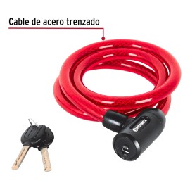 Candado De Cable Con Llave, 15mm X 1.20 M Hermex 43920