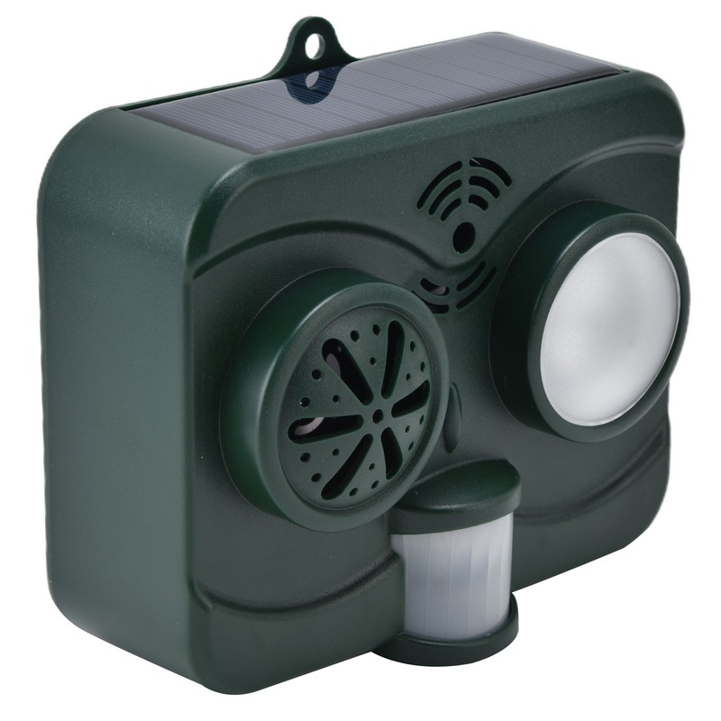 Ultrasonic Animal Repeller Waterproof Solar Bird Repellent Flashing Light for