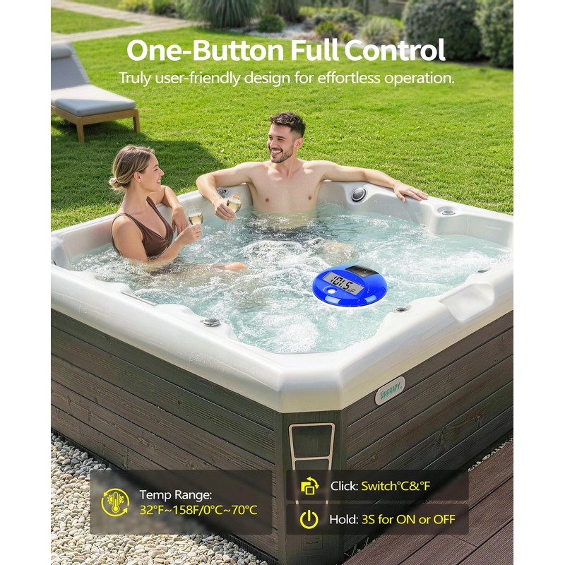 Sinbyuer Solar Digital Pool Thermometer Floating Easy Read with One