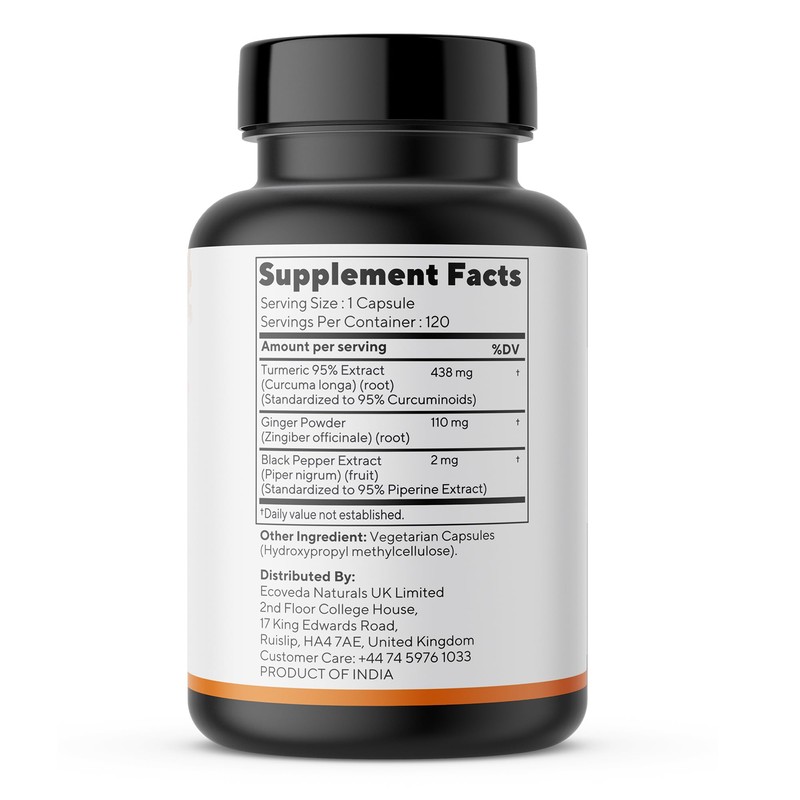 Yelixir Nutrition Curcumin 95% Extract 120 Capsules with High Strength