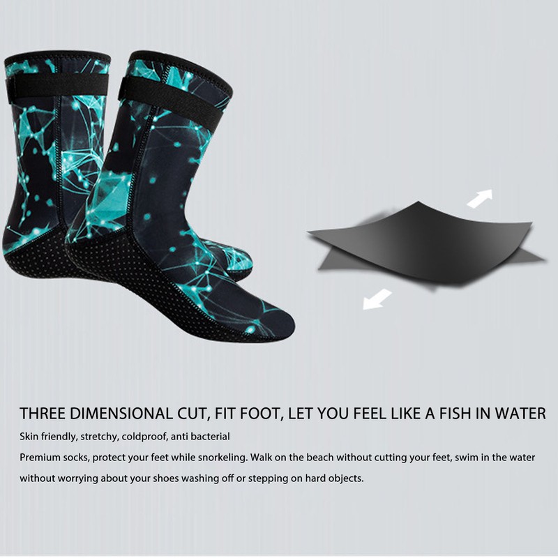 Diving Wetsuit Socks for Women Men Neoprene Nylon 3MM Anti