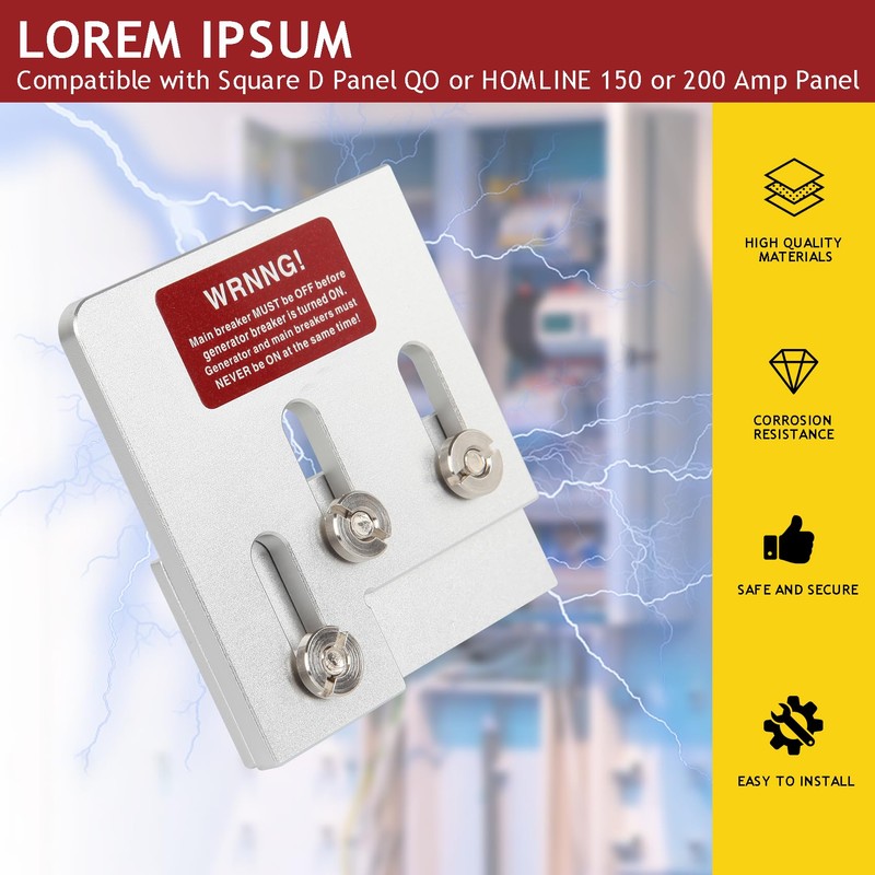 Generator Interlock Kit Compatible with Square D QO or Homeline