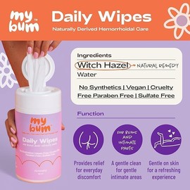 MyBum Ultimate Care Bundle – Witch Hazel Daily Wipes & Bum Balm for Gentle Cleansing, Soothing Relief, and Everyday Hygiene