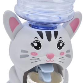 Dispensador de Agua, Mini Dispensador de Agua, Juguete de Simulación, Fuente para Beber con Forma de Animal, para Niños Pequeños (Gato lindo grande)