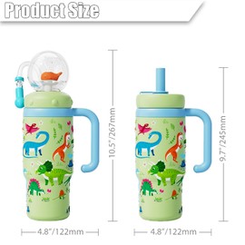 HBSAPKKA Whale Fountain Tumbler, Stainless Steel Insulated Whale Cup Water Bottle Drinking Cup for Kids Adults Whale Squirt Weighted Sippy Straw Cups 2 Lids 24oz