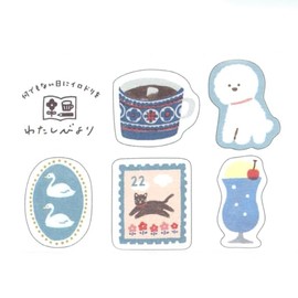 Watashiyori Washi Flake Sticker [Aoiro] Notebook Decoration, Notebook Decoration, Cute QSA154
