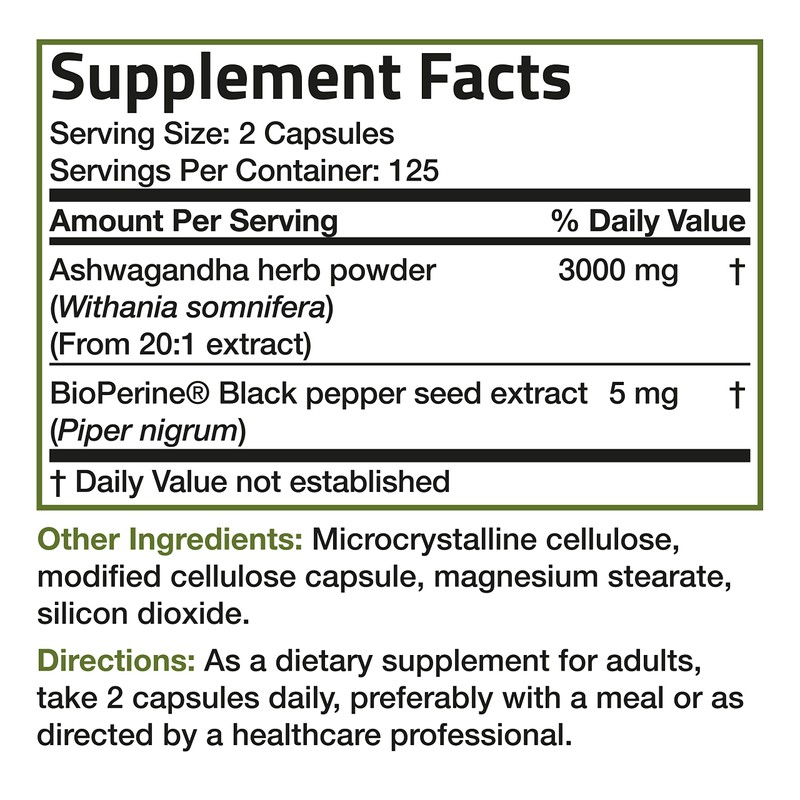 Bronson Ashwagandha Extra Strength 3000 mg Stress & Mood Support