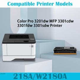 Allton 218A Toner Cartridge Black (with CHIP) W2180A Black Toner Cartridge Replacement for Color Pro 3201dw MFP 3301cdw 3301fdw 3301sdw Printer(1-Pack,with Chip)