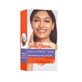 Sally Hansen Hair Remover Wax Strip Kit for Face, Eyebrows and Bikini, 34 Strips, Wax Hair Removal Kit, Home Waxing Kit, No Microwave Needed, Salon Results, Lasts Up to 8 Weeks (Pack of 2)
