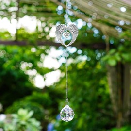 Memorial Gifts for Loss of Loved One, Clear Crystal Ball Suncatcher, Bereavement Grief Gift Box for Loss of Mother Father Husband Son Daughter Dog Cat Pet (Love heart + Crystal Ball)