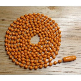 Unbranded 30" Orange Colored 2.4mm Ball Bead Stylish Fashionable Dog Tag Chain Necklace