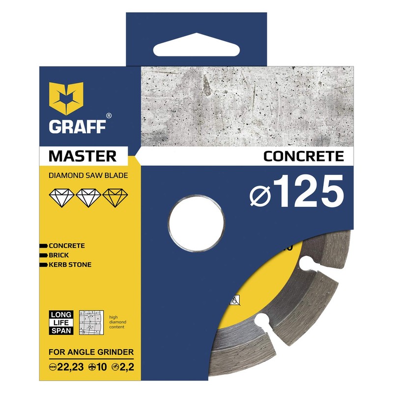 GRAFF Diamond Disc 125 mm for Stone, Reinforced Concrete, Granite,