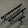 Alzassbg 10 Pack Matt Black and Silver Cabinet Pulls, 3-3/4