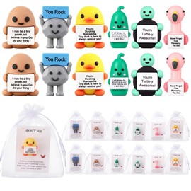 Gejoy 12 Sets Positive Mini Rubber Figurines You Rock Tokens,Classic