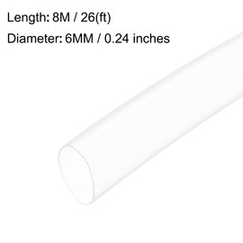 sourcing map Heat Shrink Tubing 6mm Dia 8m Length 2:1 Heat Shrink Wrap Cable Sleeve Heat shrink Tube Clear