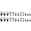 Black Gradient Almond Press-On False Nails with Moon Pattern, 24-Pack
