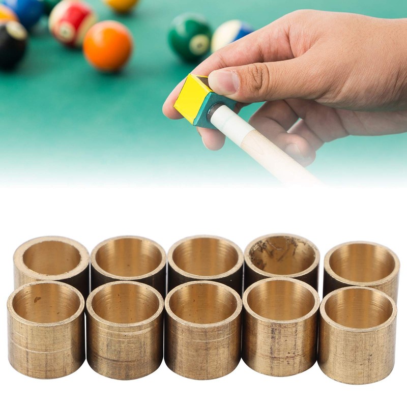 10pcs/Set Brass Cue Tip Snooker Billiard Cue Copper Ferrules Repair