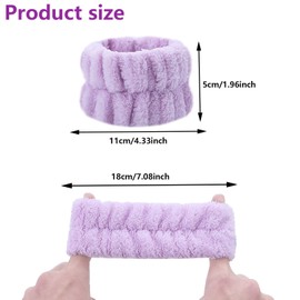 Wrist Bands to Wash Face,8 Pieces Absorbent Wrist Towels,Soft Spa Wrist Washband Face Wash Wristband, Makeup Skincare Yoga Sport Prevent Water Spilling Down Arm(Blue/Purple/White/Pink)