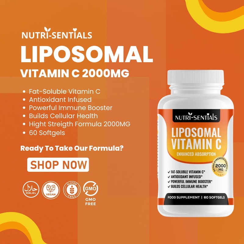 Liposomal Vitamin C Capsules - 2000mg Pure Extra High Strength