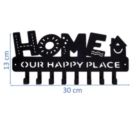 EANAGO Home Key Holder with 8 Hooks – Metal Key Holder – Decorative Entrance Hallway – Key Board Black – Keyholder Wall