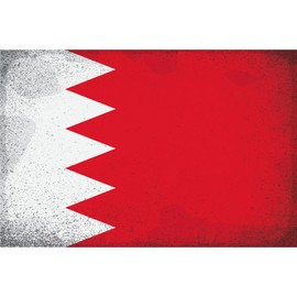 mrdeco Metall Schild 12x18cm gewölbt Bahrain Flag of Bahrain Vintage Schild