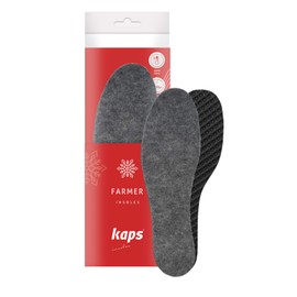 Kaps Farmer Shoe Insoles, High Quality Insoles for Shoes & Boots, Warm Winter Shoe Insoles for Adults, Unisex, 1 Pair Activated Carbon Shoe Insoles (43 EUR / 9 UK Men)