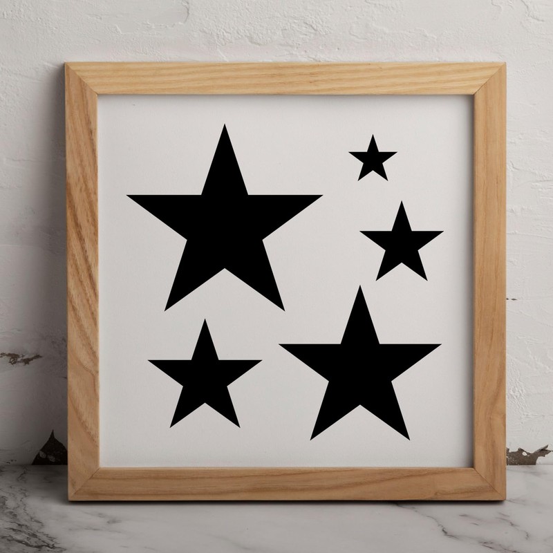 MAGJUCHE Stars Stencil 6 Inches, Reusable Big Small Star Stencil