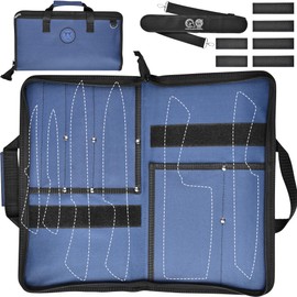 XYJ Chef's Knife Roll Bag Canvas Knife Carrying Case with Durable Handles Shoulder Strap