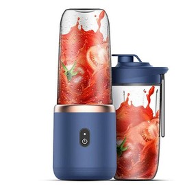 Mingzhe Mini Mixer 40W, Liquidificador de suco para shakes e smoothies, Mini copo liquidificador rápido portátil Tamanho pessoal Copo duplo USB recarregável para viagens Mistura forte e rápida Azul