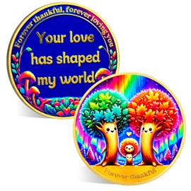 ACGZQY Forever Thankful Coin – Family Tree Coin for Mom and Dad – Parent Appreciation Token – Thank You Mom & Dad Appreciation Gift for Mother’s Father’s Day Anniversaries from Daughter Son