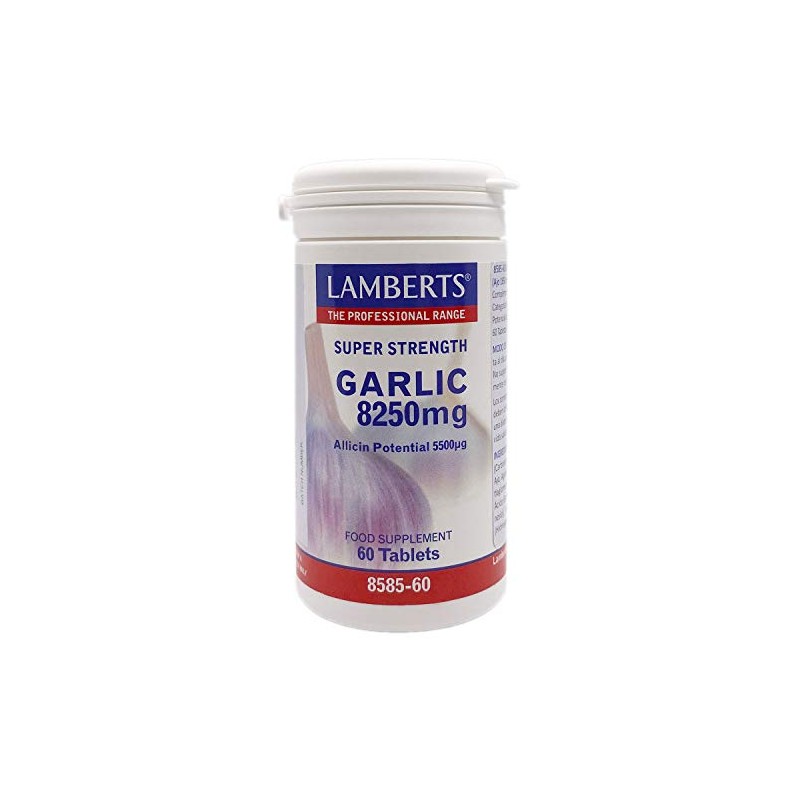 Lamberts 8585-60 Garlic 8250mg 60comp, Plastic, White