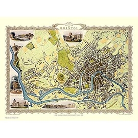 History Portal Limited Edition 1000 Piece Jigsaw Puzzle - Map of Bristol 1851 by John Tallis
