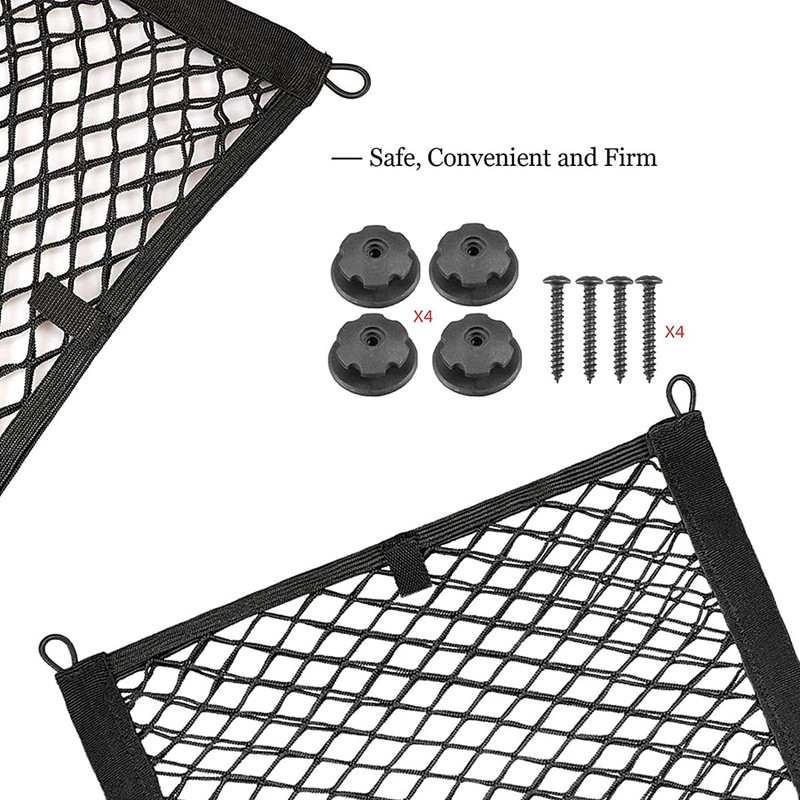 BetterJonny 2pcs Car Mesh Cargo Net, 25X45cm Cargo Nylon Net
