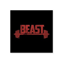 CafePress Beast Red Square Sticker 3 X 3 Square Bumper Sticker Car Decal