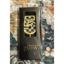 MacKenzie-Childs Mackenzie Childs Glow Birthday Candle Calebration Ivory, Black & Gold Number 5