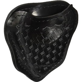 Safariland 090 Open Top Handcuff Case for Duty Belt - Basketweave Black Leather