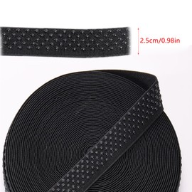 ArrErr 2 Yard Non-Slip Sewing Stretch Elastic Band with Silicone Gripper Dot 1'' Wide Ribbon Rubber Grip Bands Elastics for Sewn Garment Wig Waistband Craft DIY Project Sportswear Headband