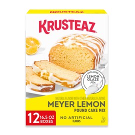 Krusteaz Meyer Lemon Pound Cake and Glaze Mix, 16.5 oz Boxes (Pack of 12)